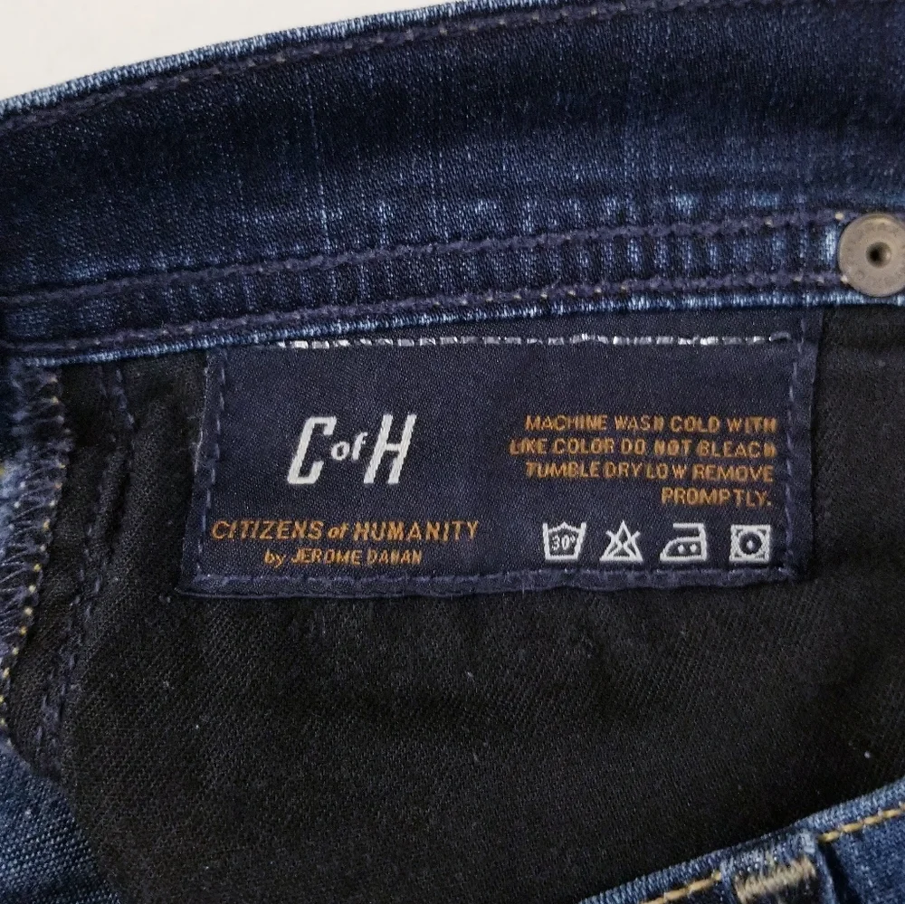 COH Citizens of Humanity Dani Cropped Straight Leg Cuffed Blue Jeans Sz 26 - Picture 9 of 13